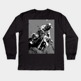 Digging up Dirt - Motocross Racer Kids Long Sleeve T-Shirt